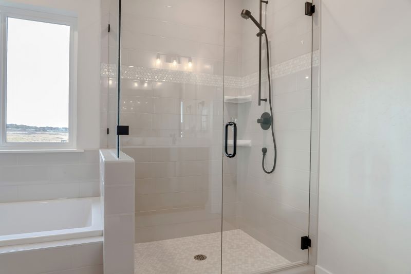 Corner Shower with Glass Panels